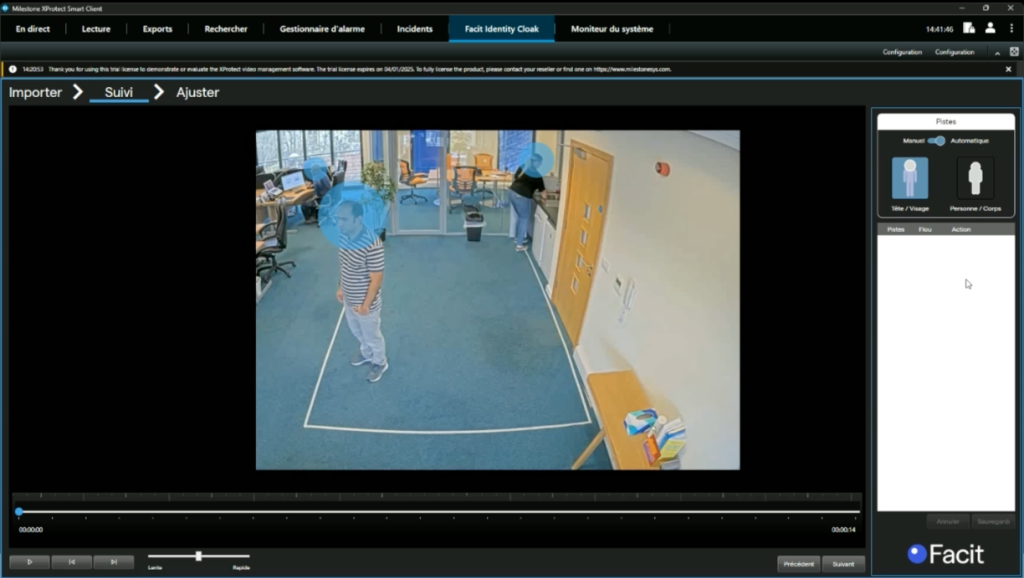 Screenshot of Milestone playback plug-in.