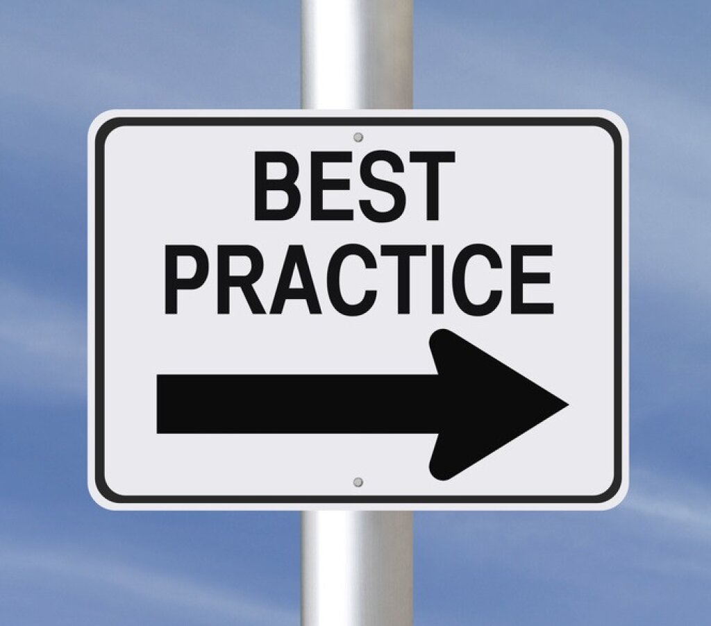 image of a sign saying best practice.