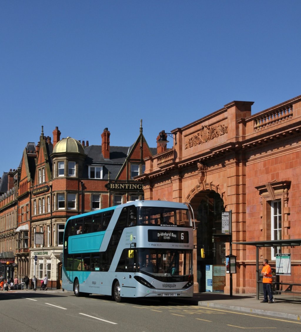 Bus in Nottingham city centre.
