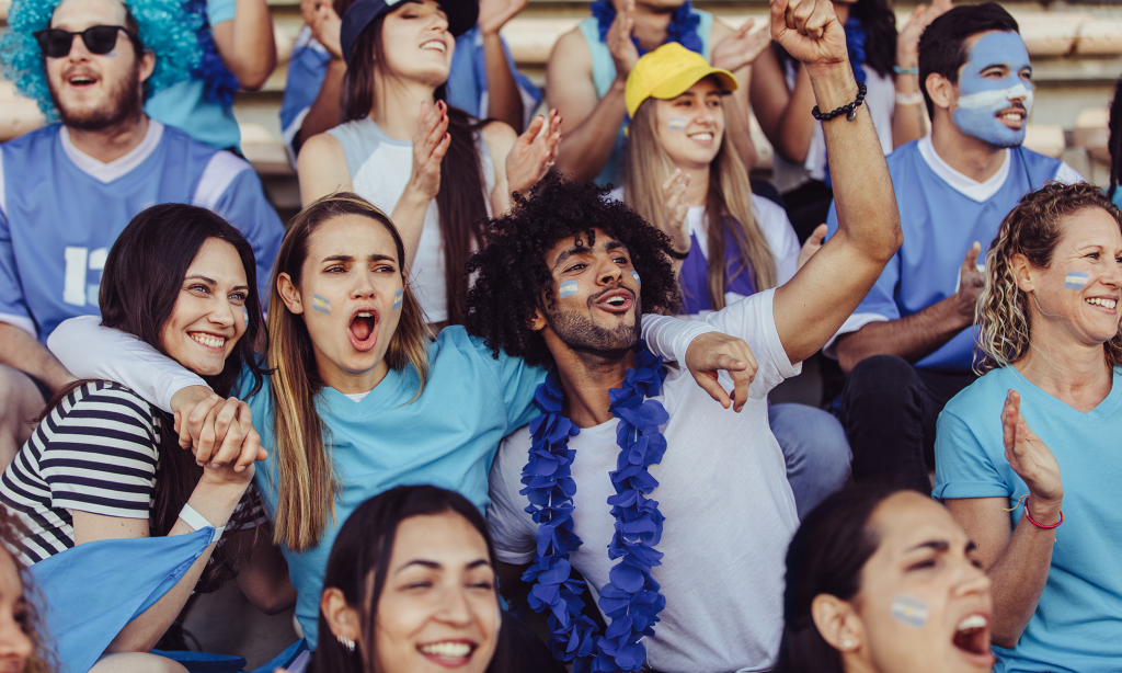 Crowd of people enjoying a sports match.