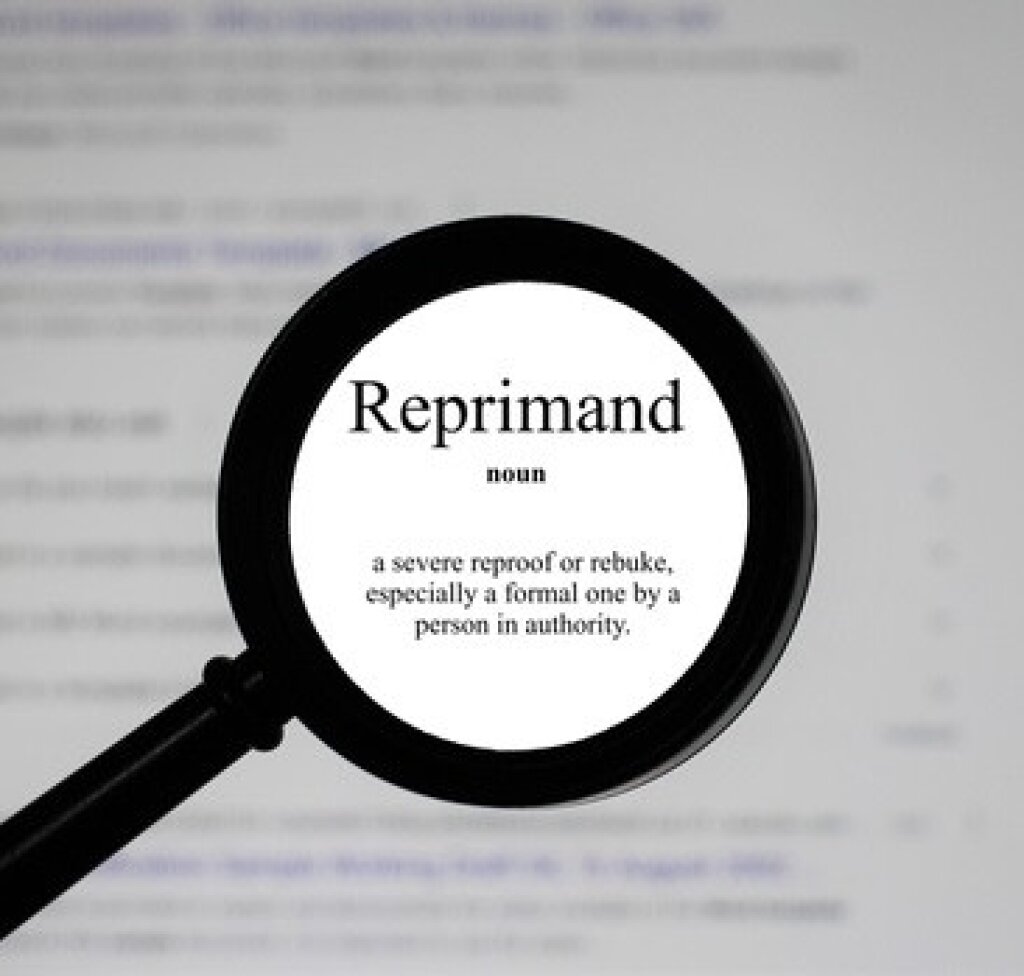 image of reprimand dictionary.