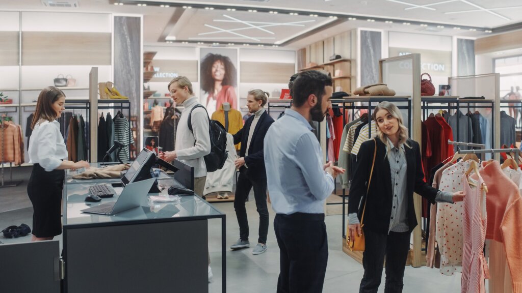Shoppers in a store.