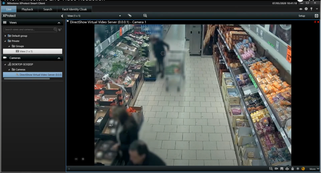 Screenshot of Milestone live plug-in.