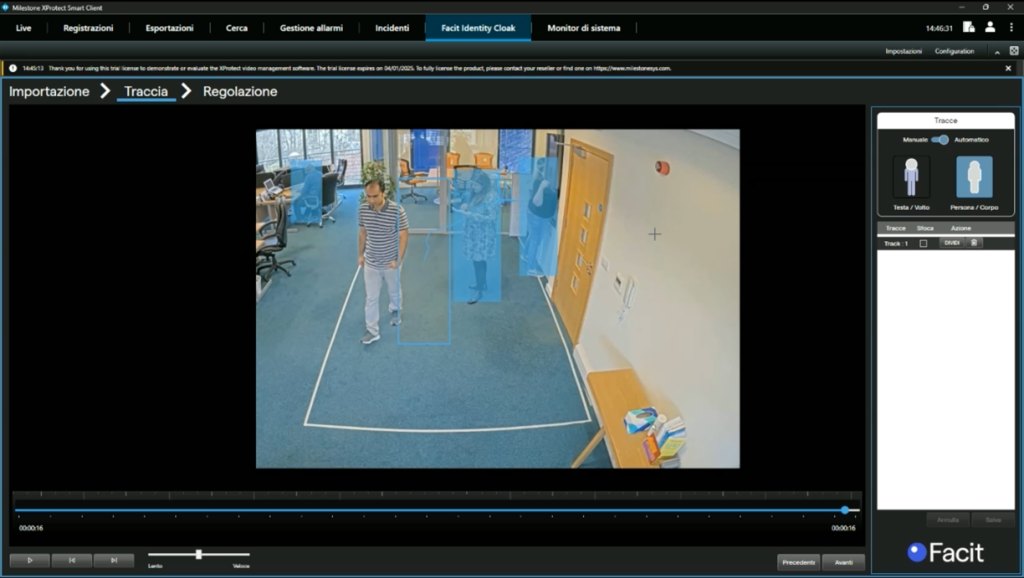 Screenshot of Milestone playback plug-in.